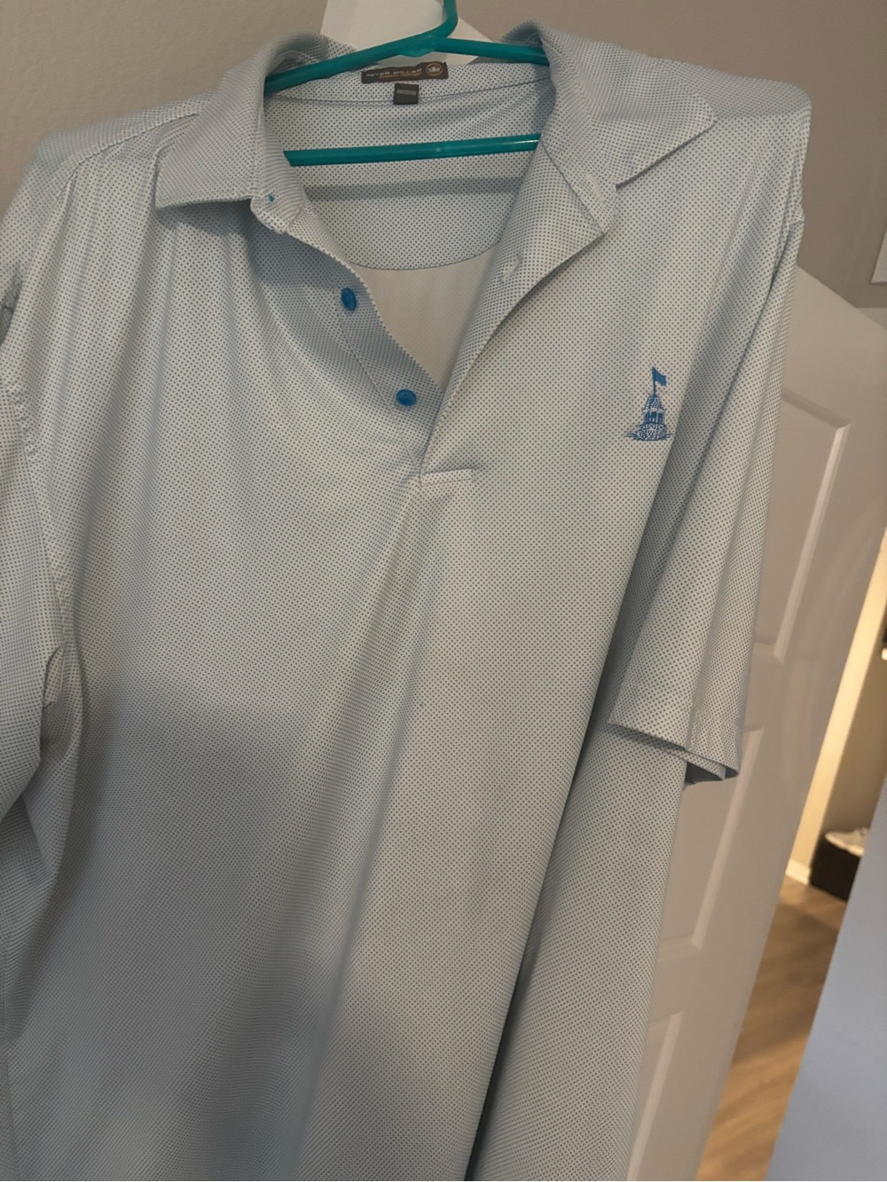 Peter Millar Allegheny Country Club (PA) Light Blue Mesh Performance Golf Polo